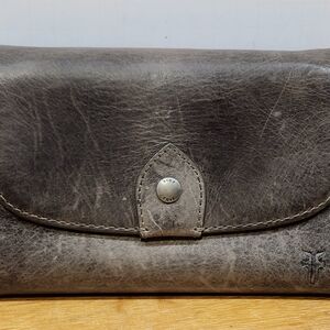 Frye Gray Leather Crossbody Bag